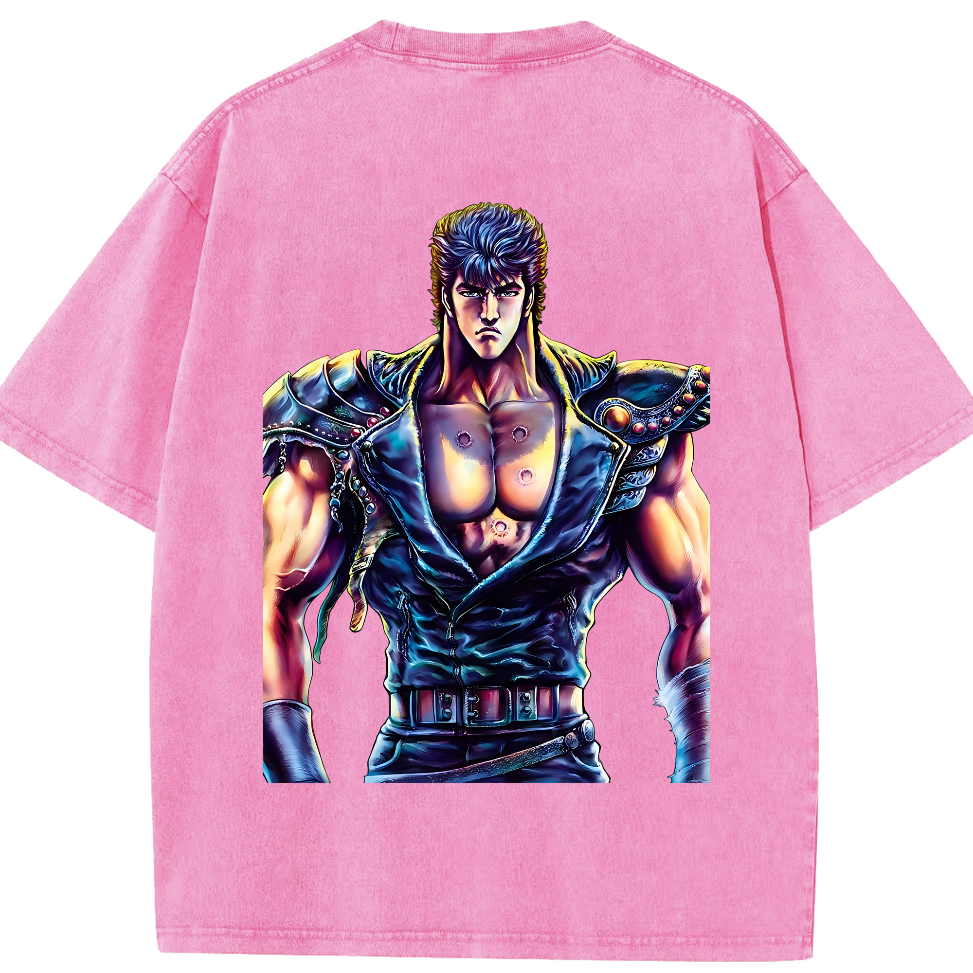 （画像用） 北斗の拳 Fist of the North Star 綿100% ヴィンテージ風 半袖Tシャツ（背面プリント）